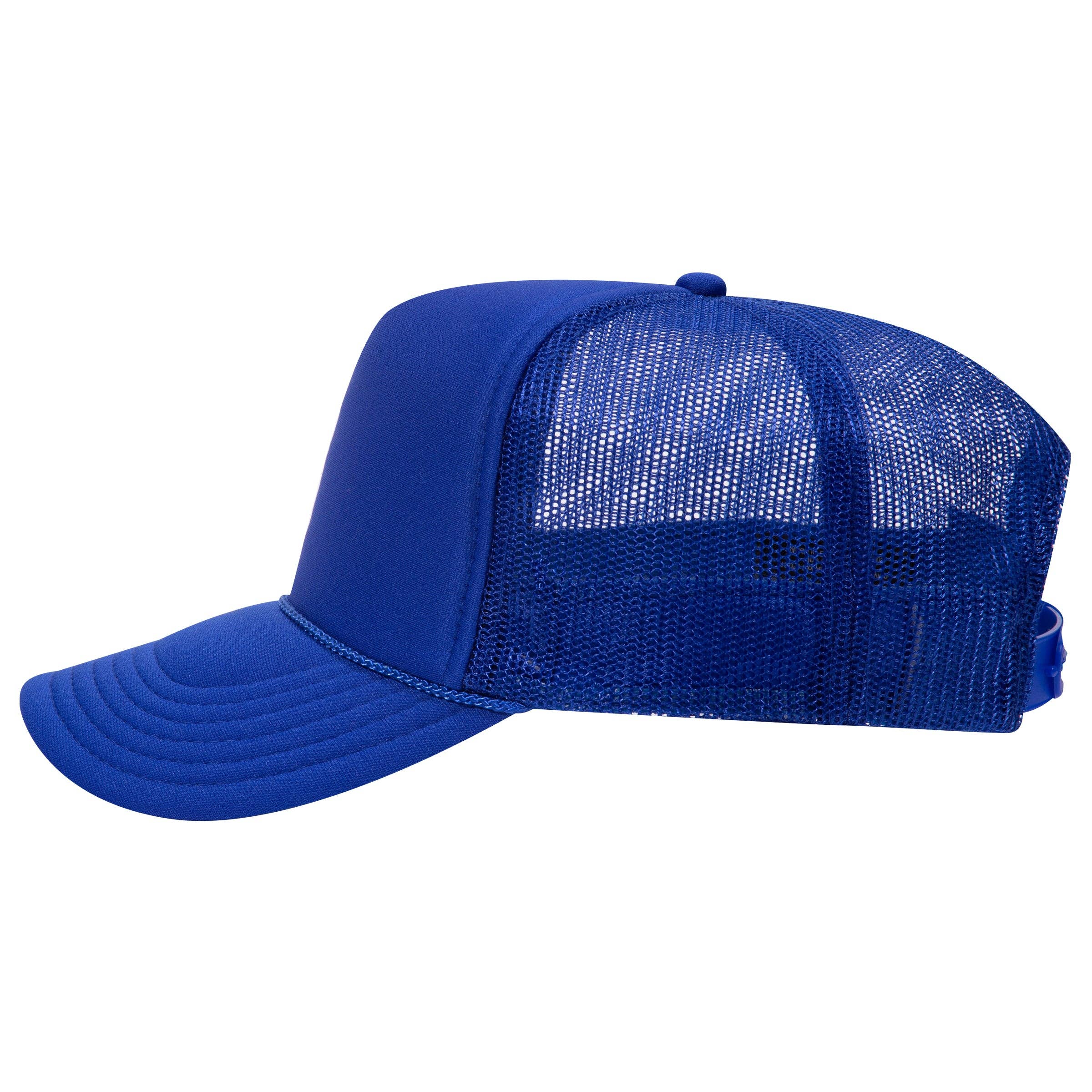 Otto 5-Panel High Crown Foam Trucker Hats, Mesh Back Cap - 39-165: Red/Wht/Ryl
