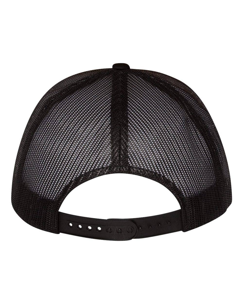 YP Classics®, Yupoong 6006 - Flat Bill Trucker Cap - 6006: Black/White/Black