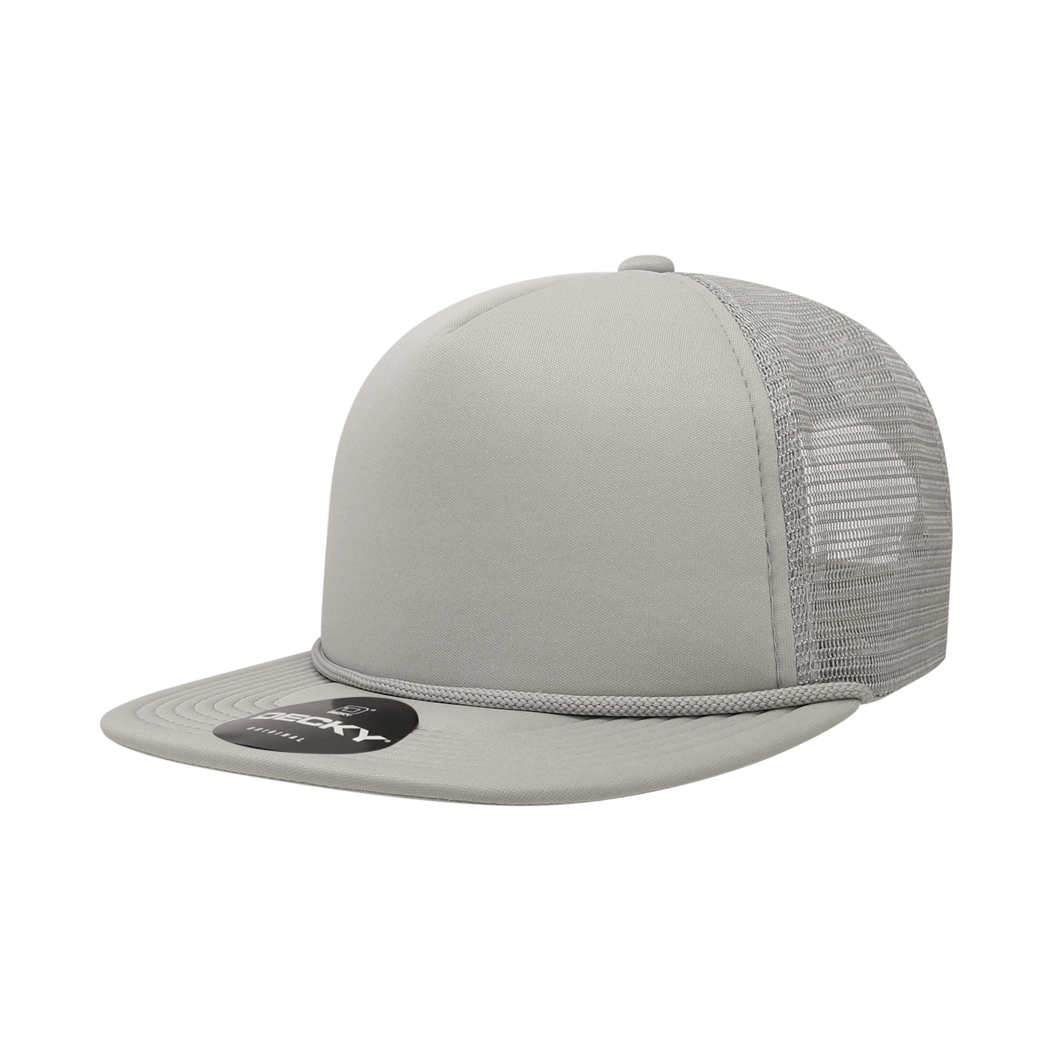 Decky 223 Blank Solid Color, Flat Bill Foam Trucker Hat: Cardinal