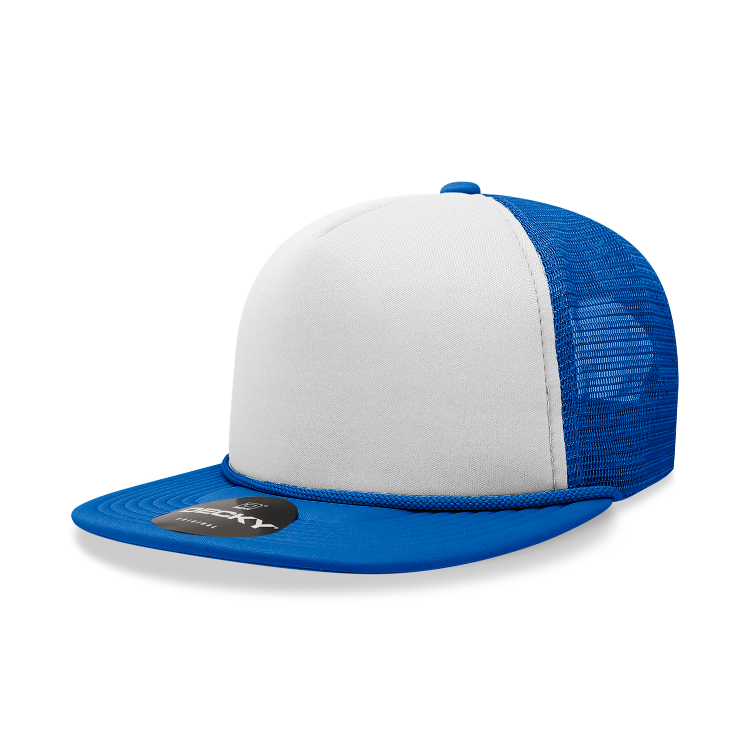 Decky 224 Blank 2-Tone Flat Bill Foam Trucker Hat: Orange