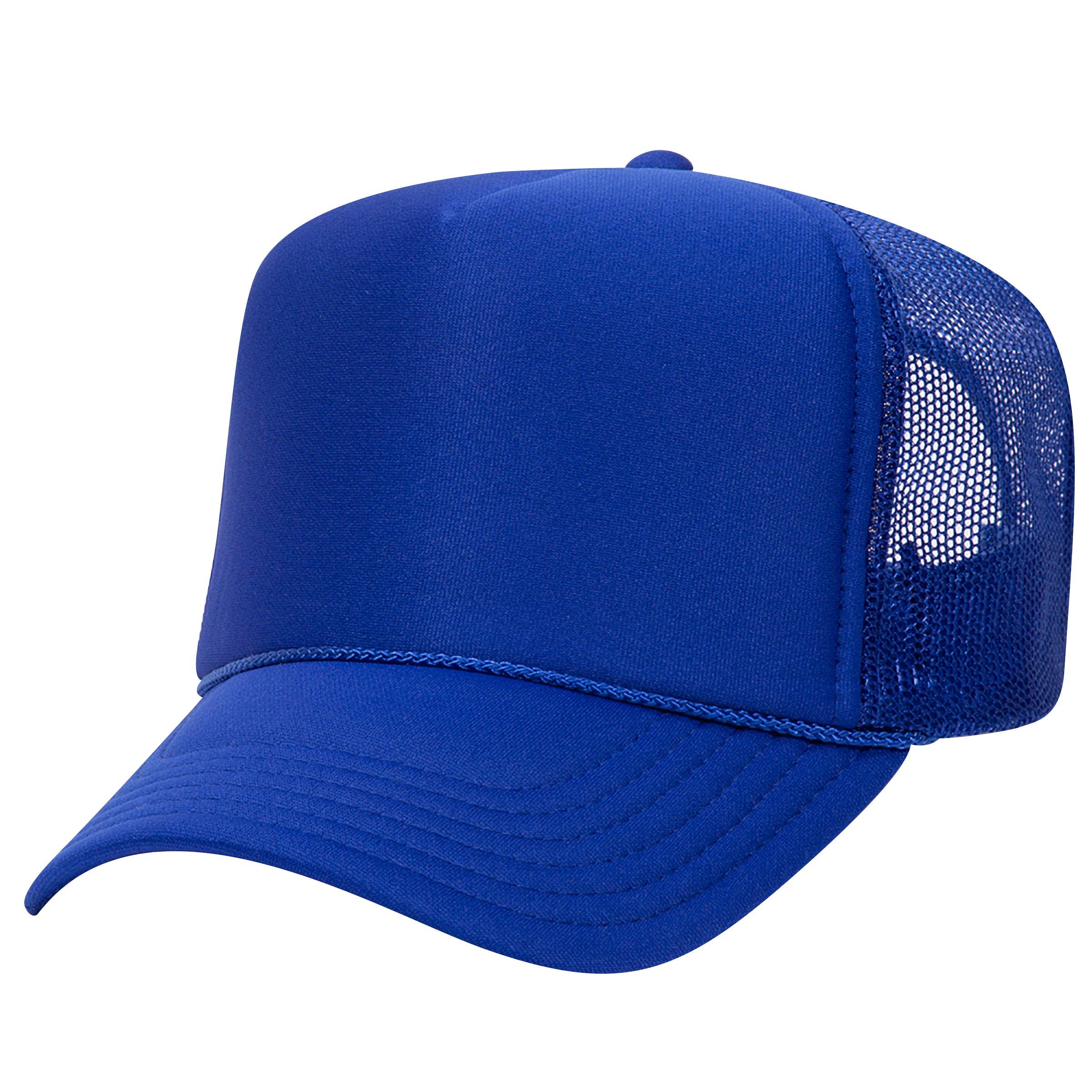 Otto 5-Panel High Crown Foam Trucker Hats, Mesh Back Cap - 39-165: Red/Wht/Ryl