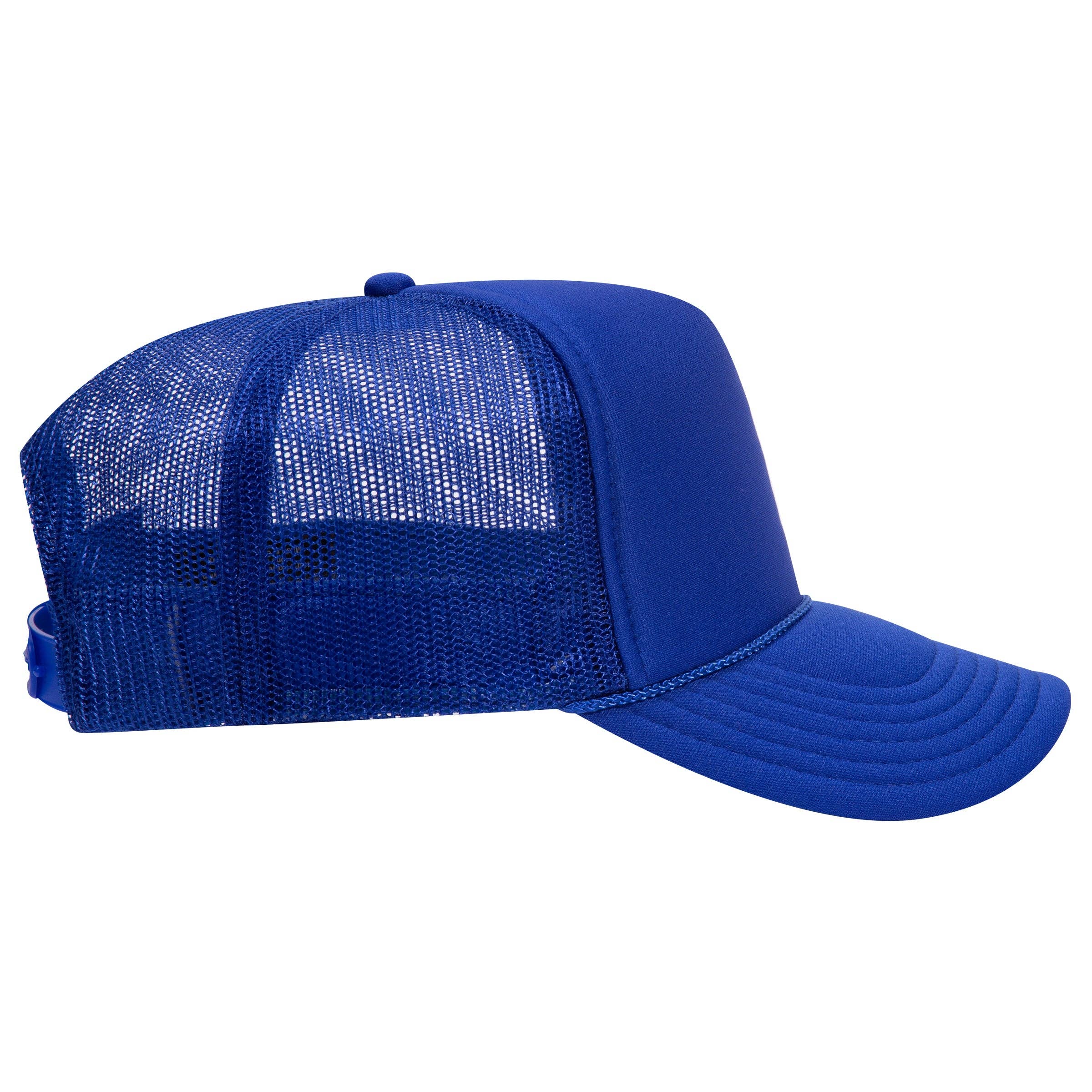 Otto 5-Panel High Crown Foam Trucker Hats, Mesh Back Cap - 39-165: Red/Wht/Ryl