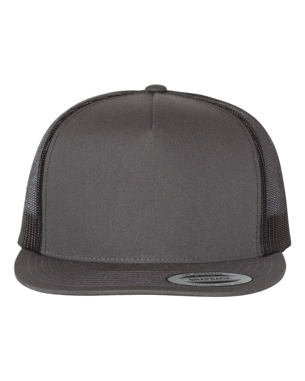 YP Classics®, Yupoong 6006 - Flat Bill Trucker Cap - 6006: Black/White/Black