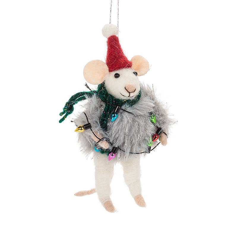 Winter Mouse Ornament-2 Assorted-5"H