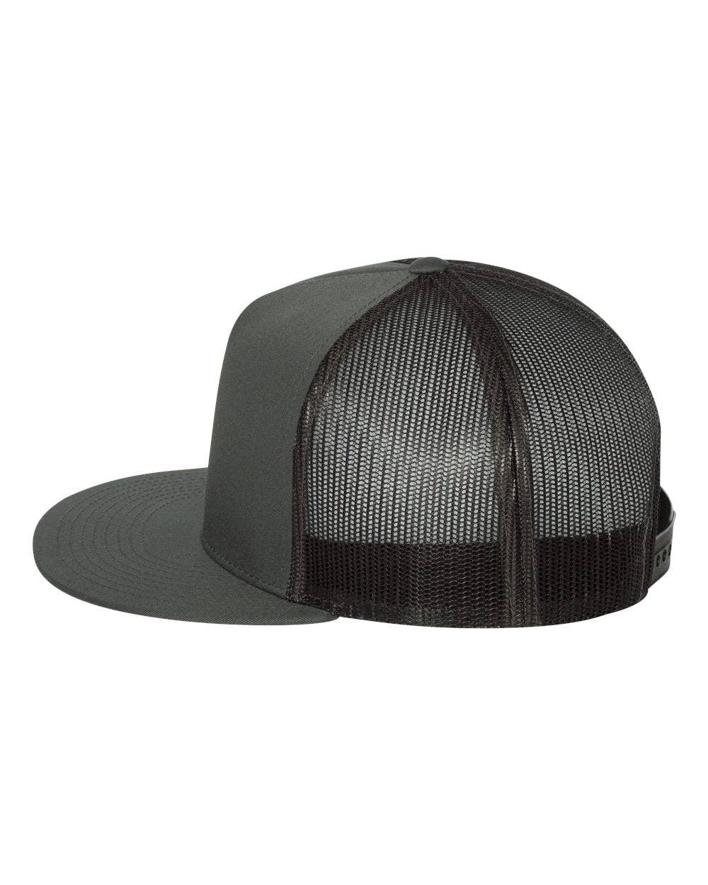 YP Classics®, Yupoong 6006 - Flat Bill Trucker Cap - 6006: Black/White/Black