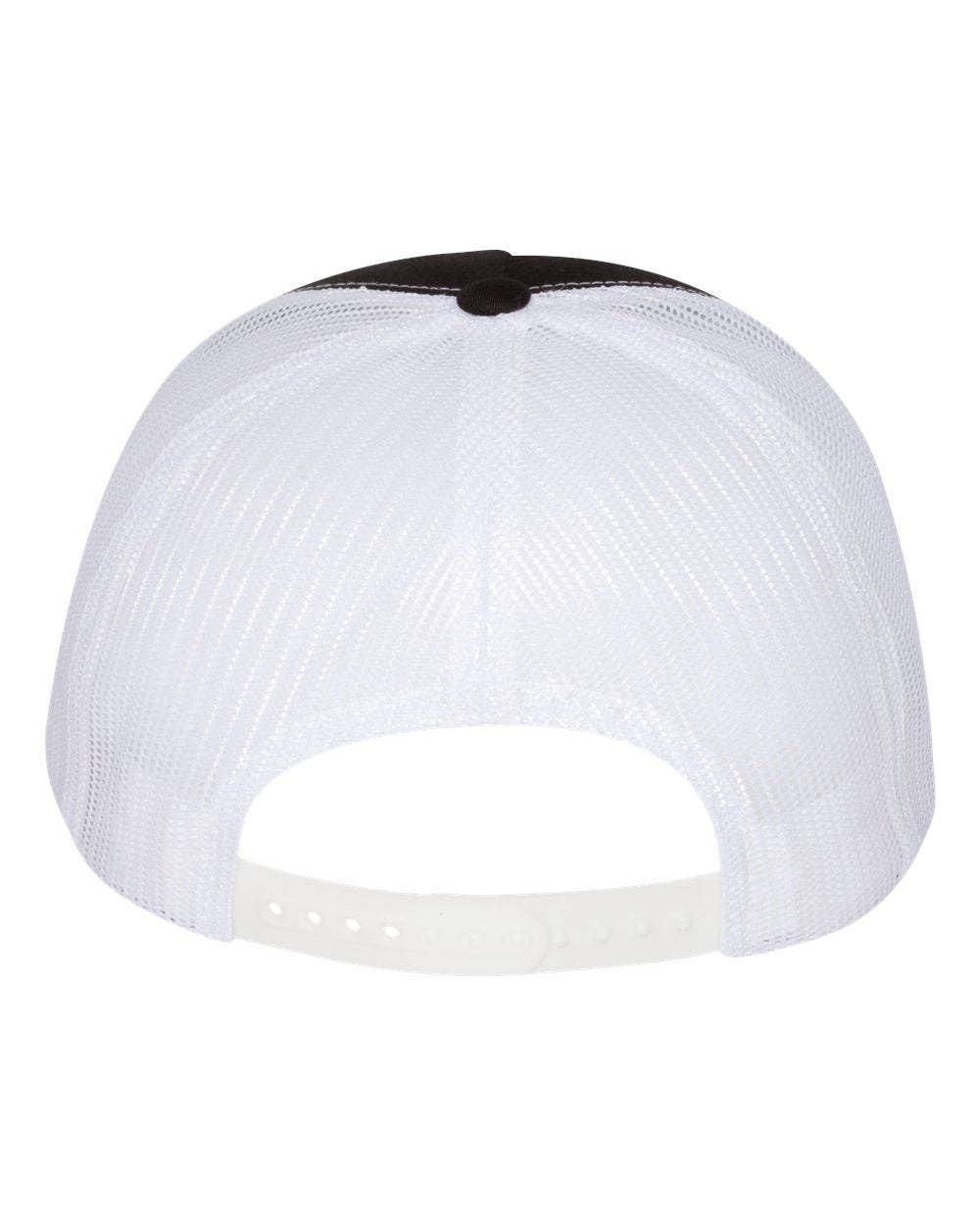 YP Classics®, Yupoong 6006 - Flat Bill Trucker Cap - 6006: Black/White/Black