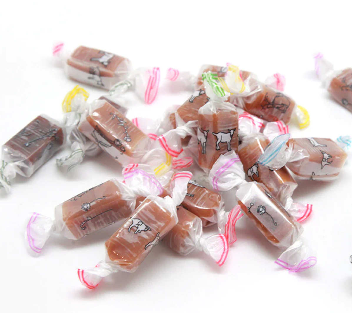Bulk Goat Milk Caramels | Award-Winning | Wholesale: Raspberry Rhubarb / 100 Pieces