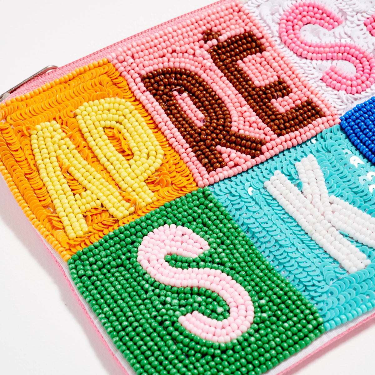 Seed Beaded Color Block Après Ski Coin Pouch | Winter Coin Pouch: MT / ONE
