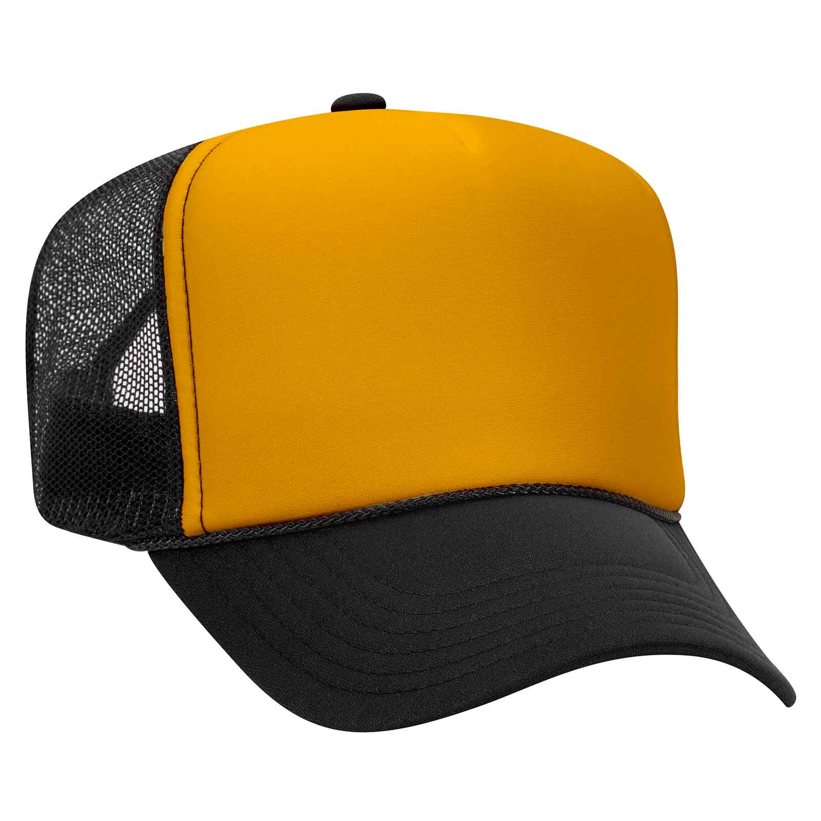 Otto 39-169 5 Panel High Crown Mesh Back Foam Trucker Hat, Polyester Foam Cap: Dk.Grn/Wht/Dk.Grn