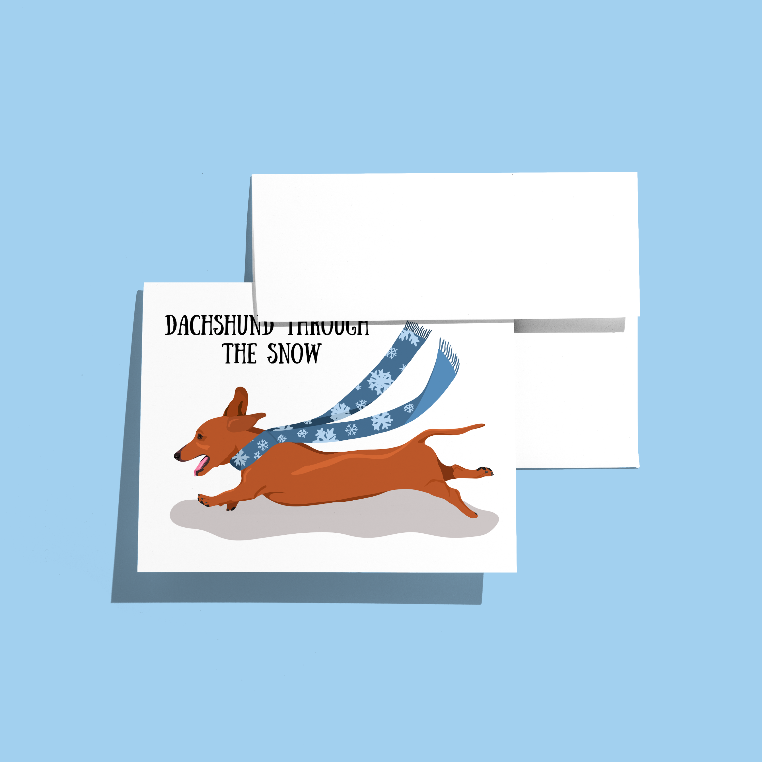 Dachshund Through The Snow Holiday Card
