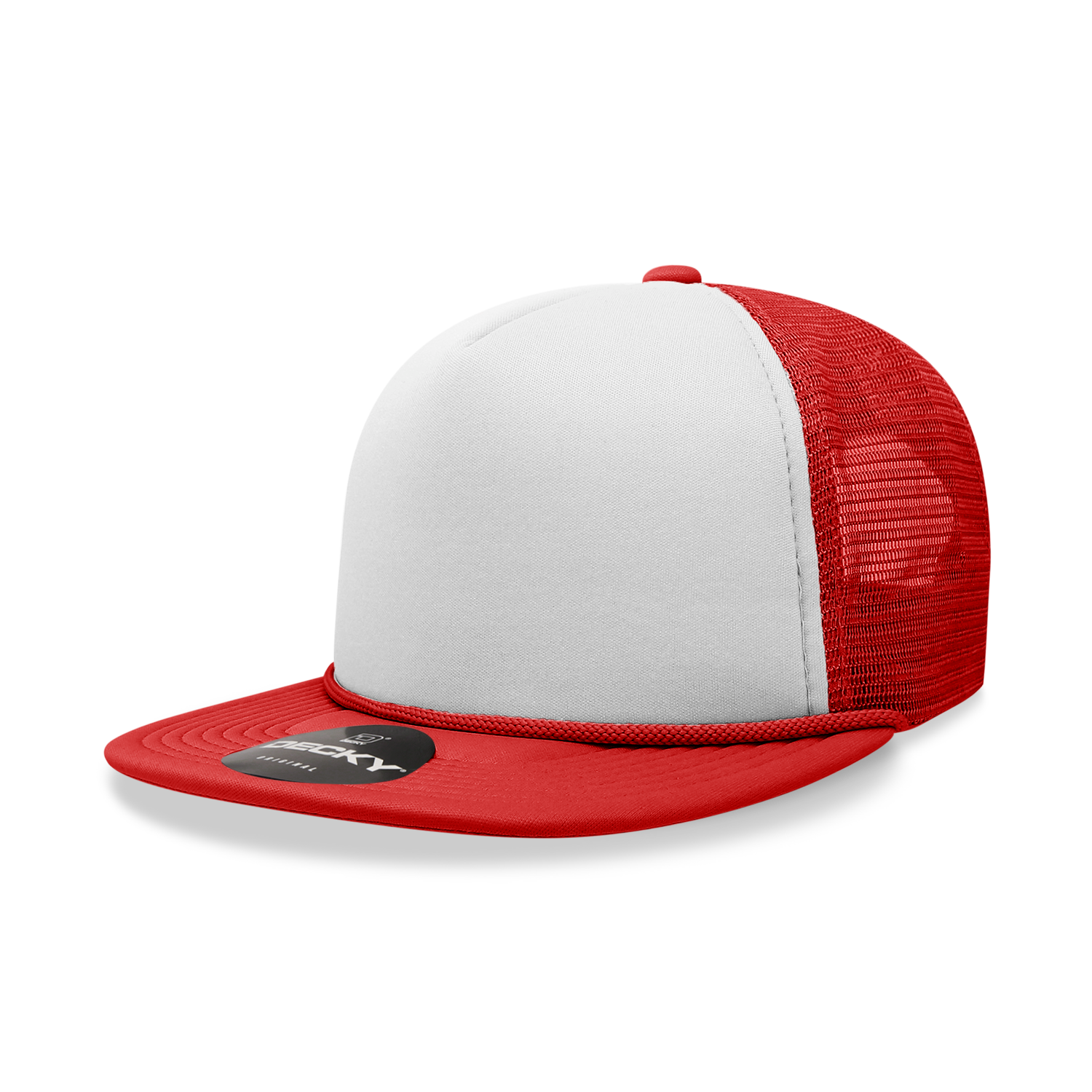 Decky 224 Blank 2-Tone Flat Bill Foam Trucker Hat: Orange