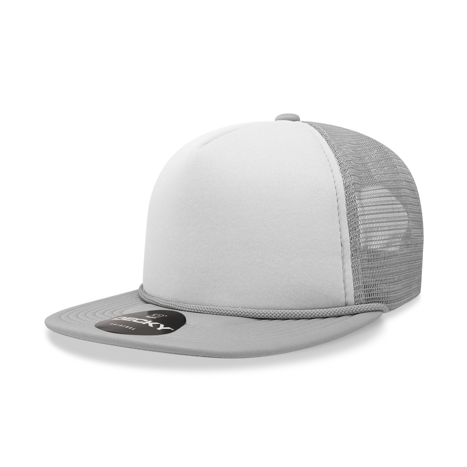 Decky 224 Blank 2-Tone Flat Bill Foam Trucker Hat: Orange