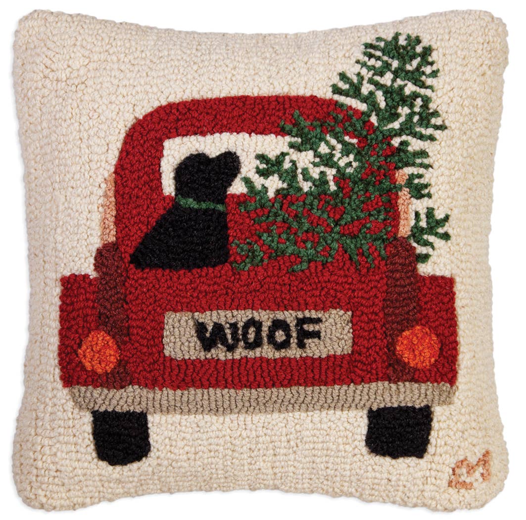 Truck Tree Lab Woof - Christmas Santa Holidays