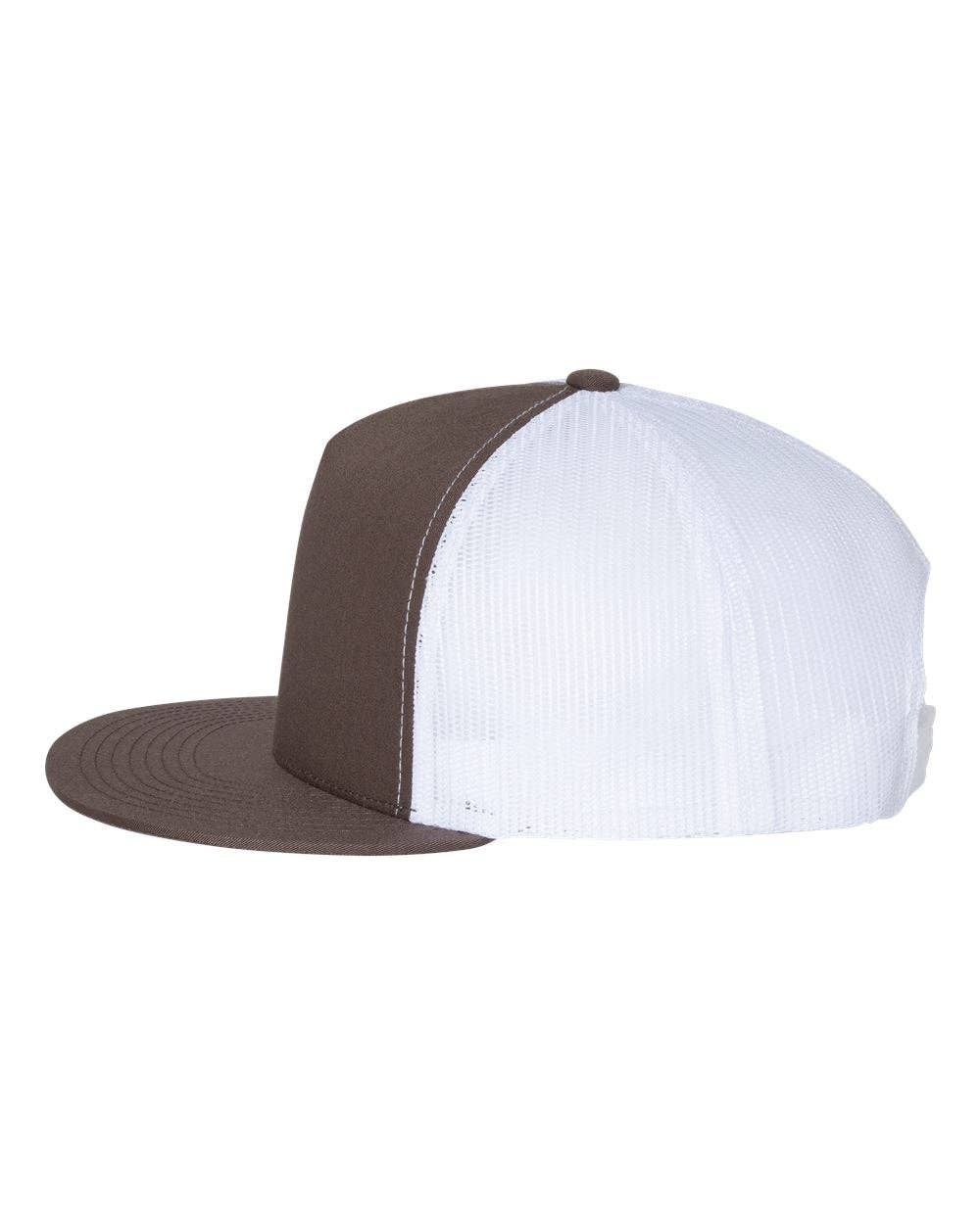 YP Classics®, Yupoong 6006 - Flat Bill Trucker Cap - 6006: Black/White/Black