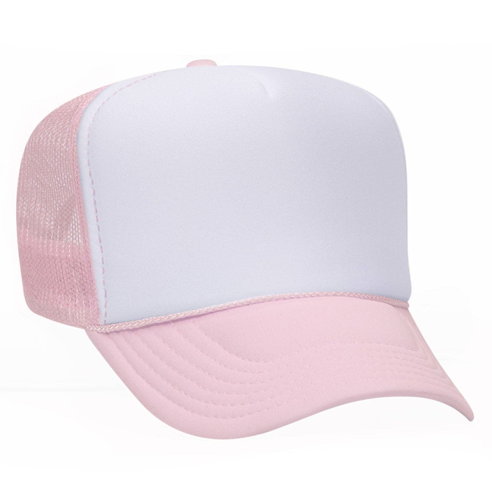 Otto 39-169 5 Panel High Crown Mesh Back Foam Trucker Hat, Polyester Foam Cap: Mrn/Wht/Mrn