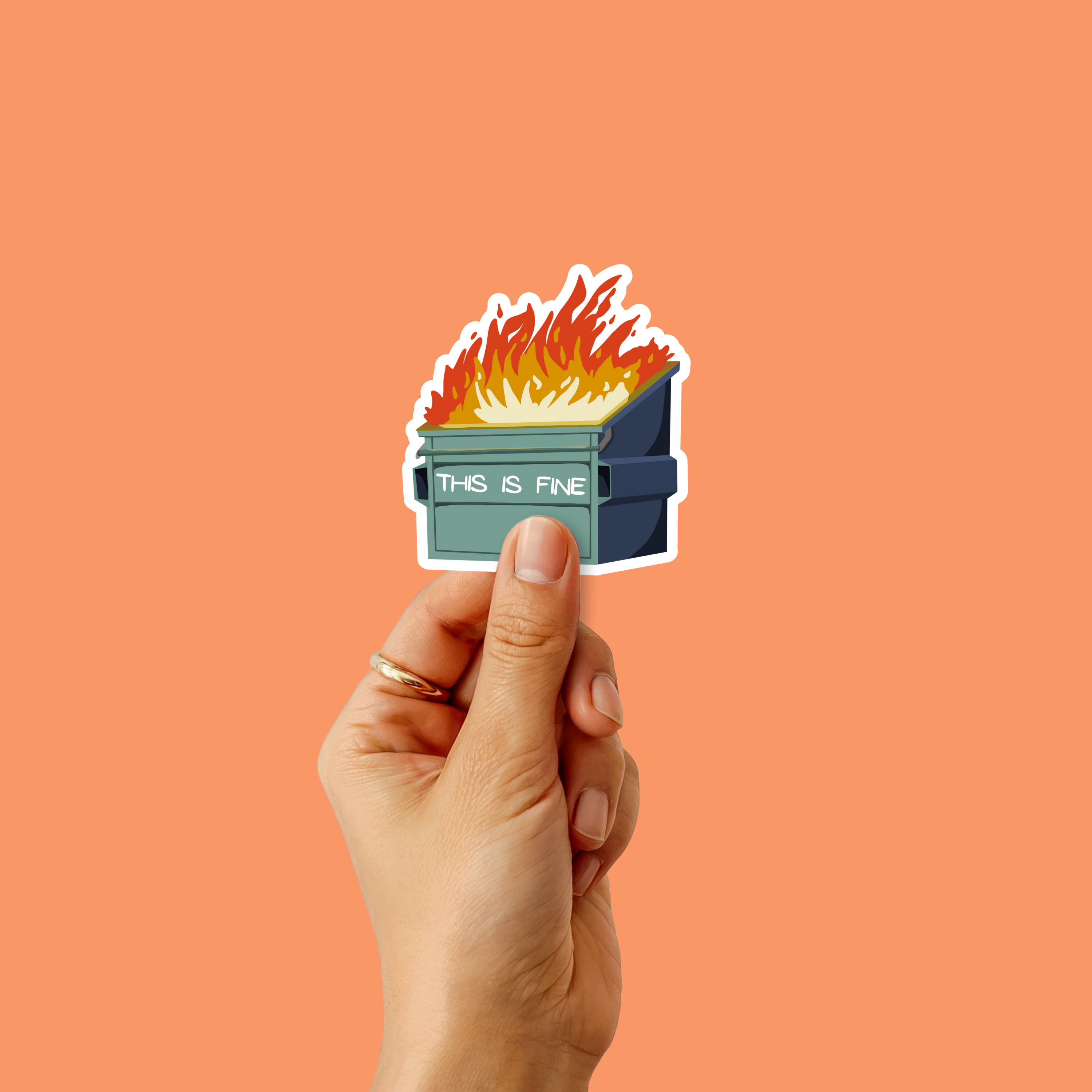 Dumpster Fire Sticker | This is Fine Sticker