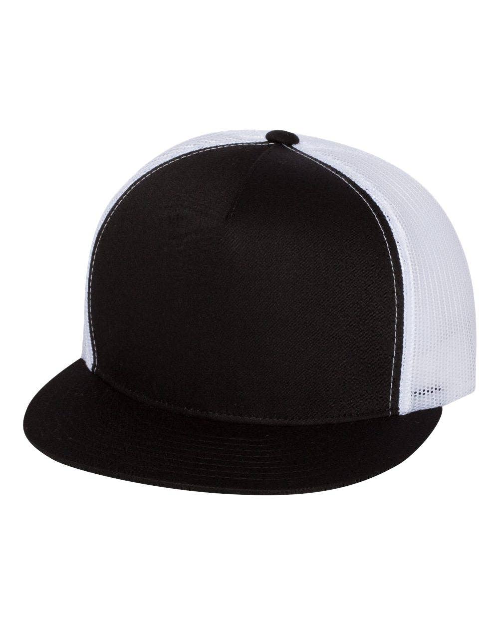 YP Classics®, Yupoong 6006 - Flat Bill Trucker Cap - 6006: Carolina Blue/White/Carolina Blue