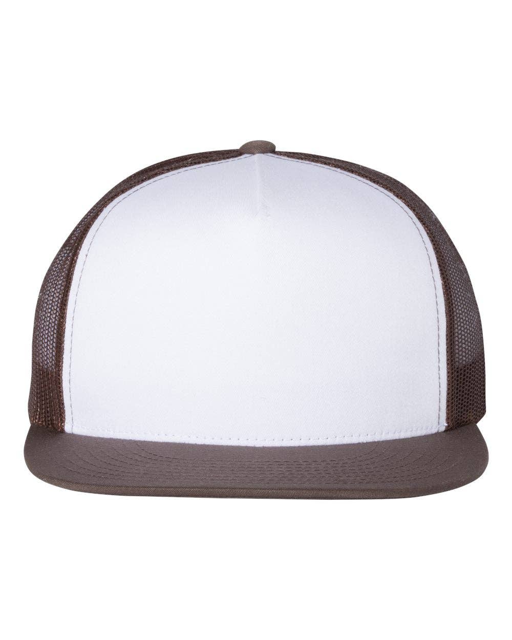 YP Classics®, Yupoong 6006 - Flat Bill Trucker Cap - 6006: Black/White/Black