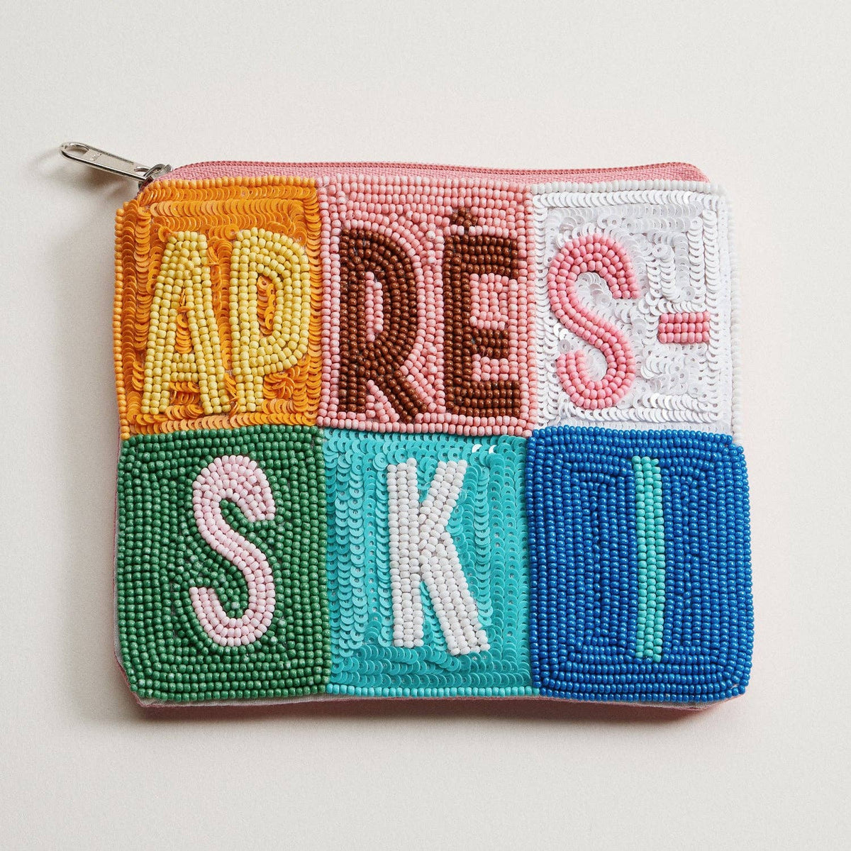 Seed Beaded Color Block Après Ski Coin Pouch | Winter Coin Pouch: MT / ONE