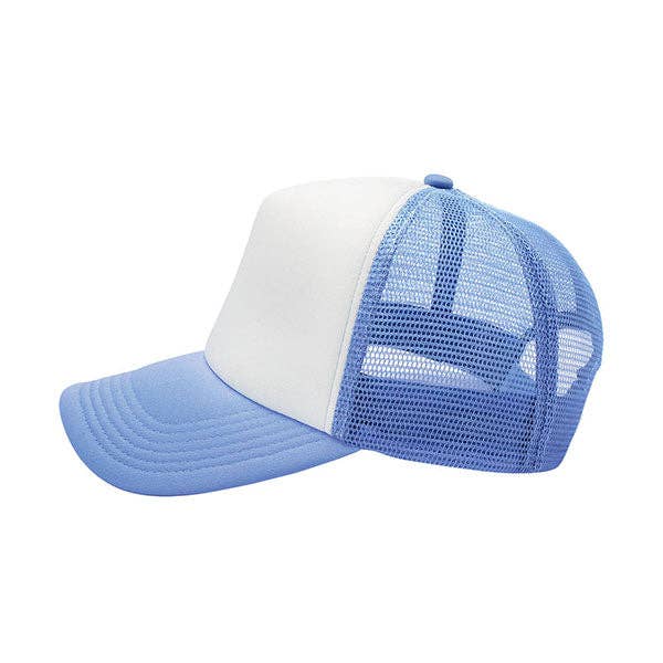 Mega Cap 6801C Summer Trucker Cap: WT-SKY-SKY