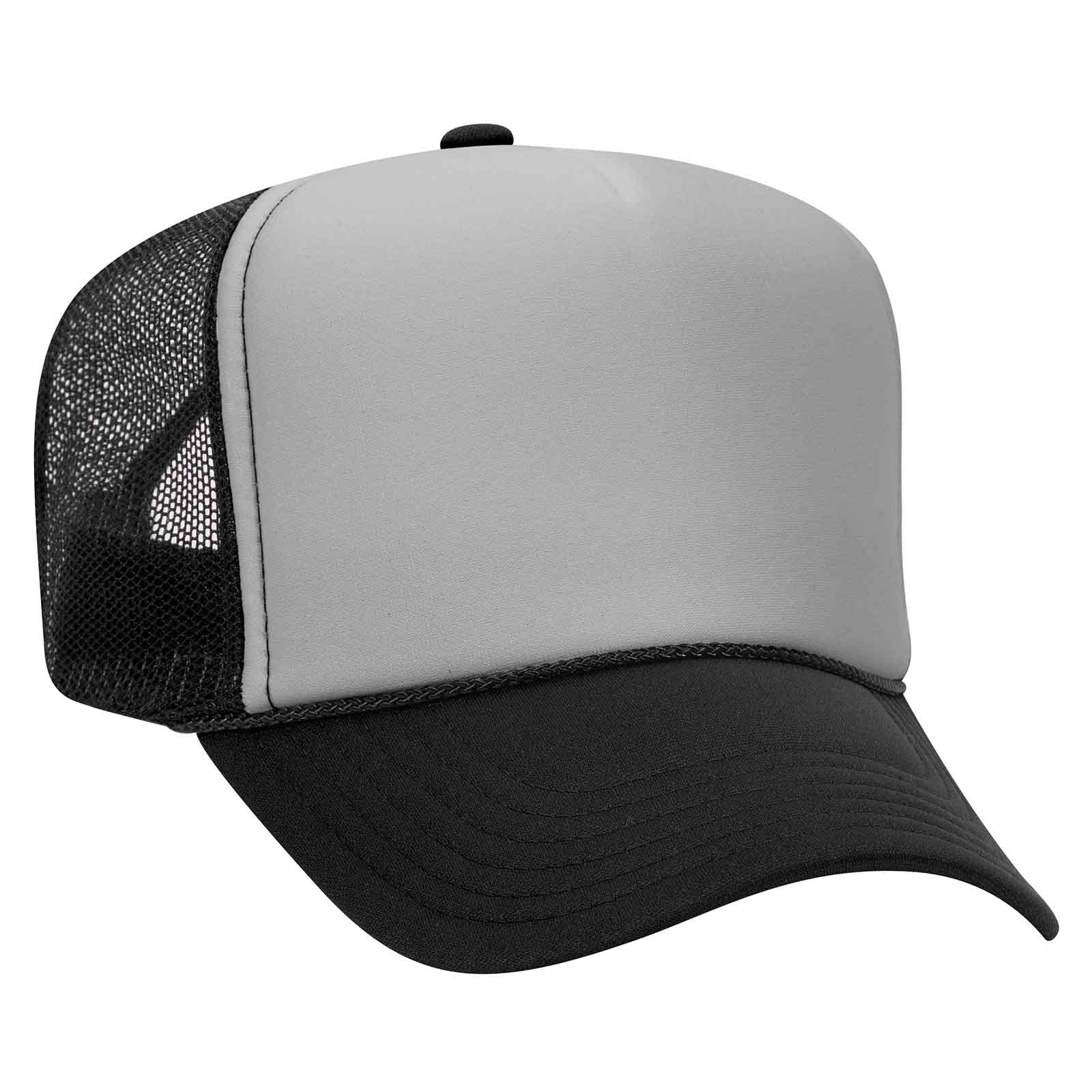 Otto 39-169 5 Panel High Crown Mesh Back Foam Trucker Hat, Polyester Foam Cap: Mrn/Wht/Mrn
