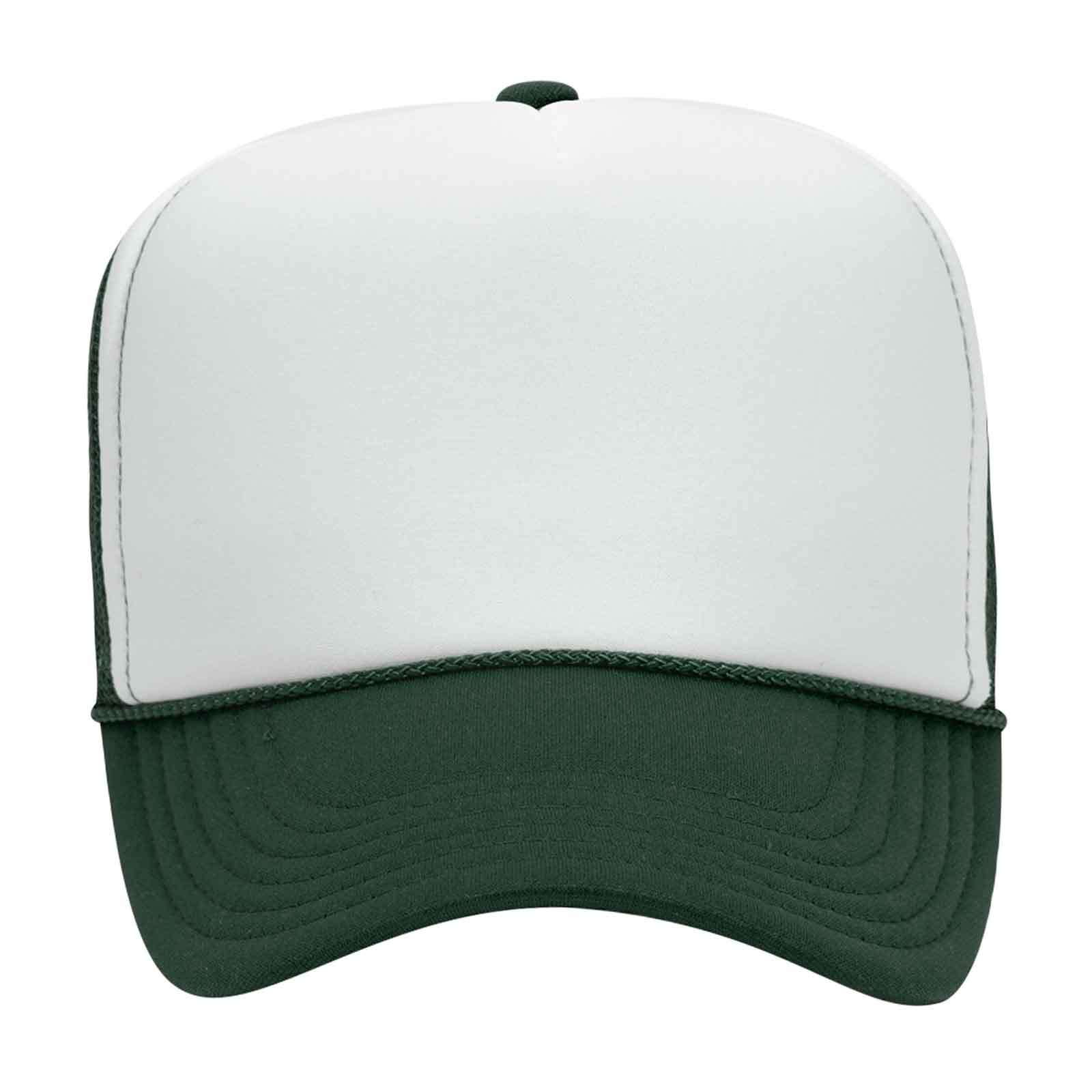 Otto 39-169 5 Panel High Crown Mesh Back Foam Trucker Hat, Polyester Foam Cap: Mrn/Wht/Mrn