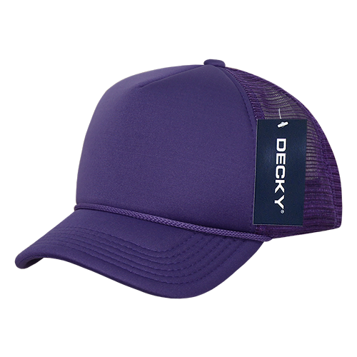 Decky 7010 - Kids, Youth Trucker Foam Hats, Mesh Back - 7010: Purple/White